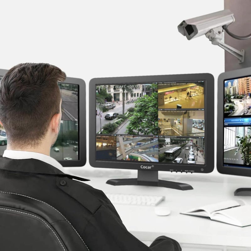 Cocar 18.5" CCTV Monitor 16:9 BNC Monitor with YPBPR/BNC/VGA/HDMI/Audio in Out, 1336x768 TFT LCD Display for Home Security Systems Surveillance Camera STB 75x75 VESA Wall Mounting - Image 4